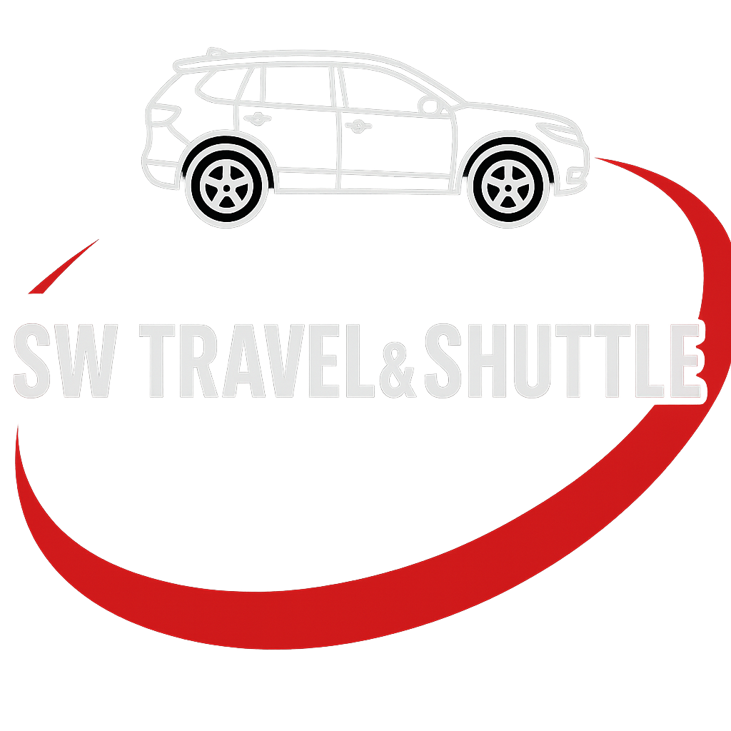 sw travel & shuttle logo design